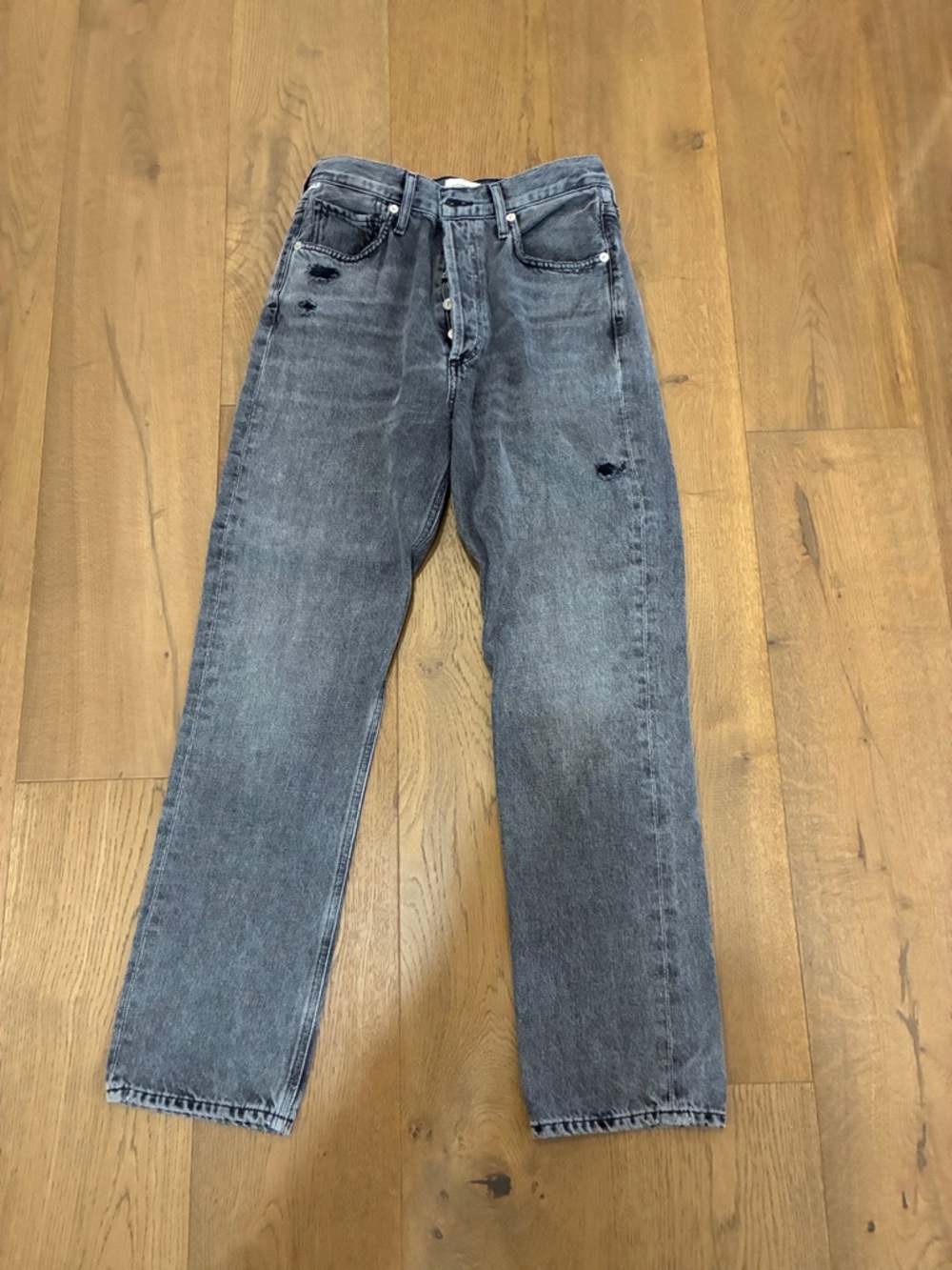 Citizens Of Humanity Gray Washed Straight-Leg Jeans